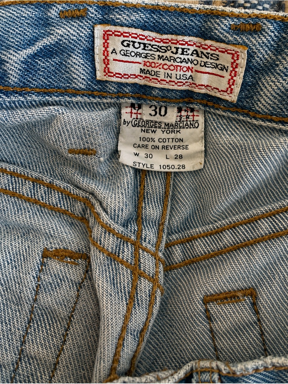Vintage Guess Georges Marciano Jeans 30x28 USA High Rise 100% Cotton - Picture 6 of 7